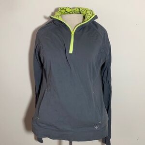 Aeropostale Womens 1/4 Zip athletic Pullover Longsleeve top Shirt large gray